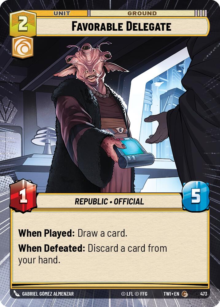 Star Wars: Unlimited: Favorable Delegate (Hyperspace) card image