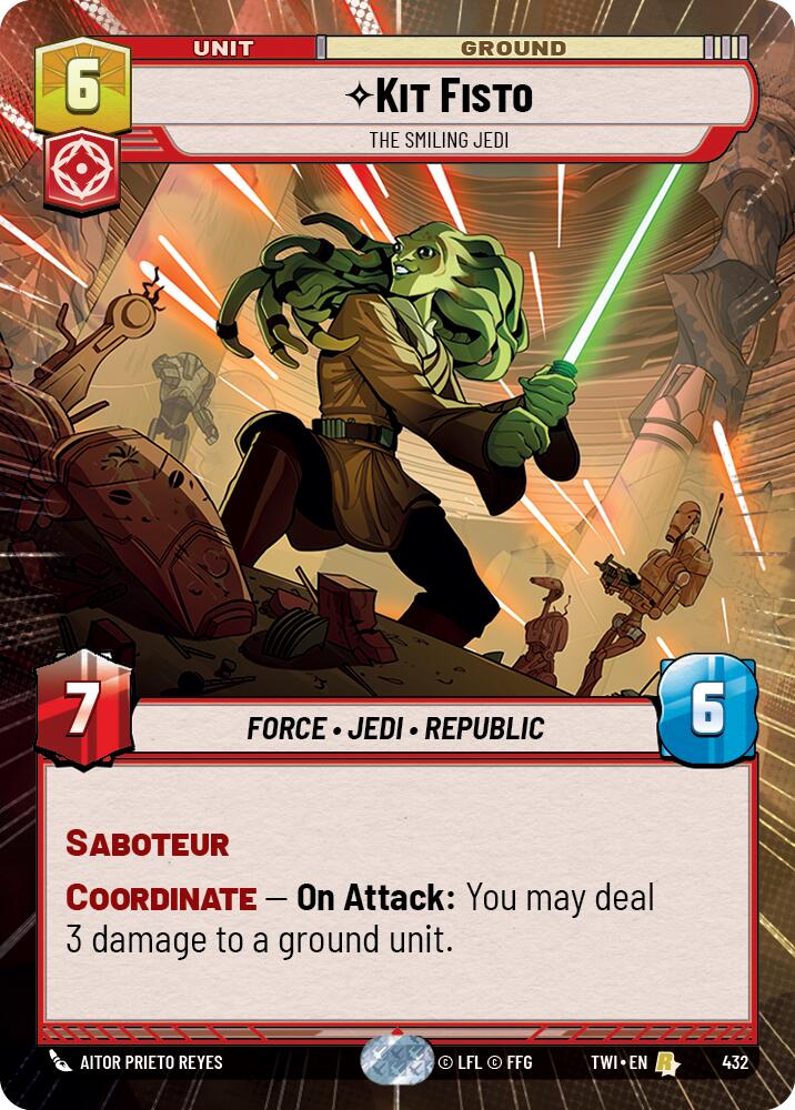 Star Wars: Unlimited: Kit Fisto - The Smiling Jedi (Hyperspace) card image