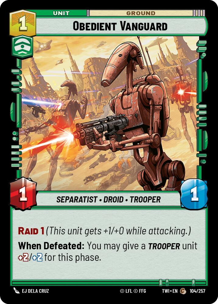 Star Wars: Unlimited: Obedient Vanguard card image