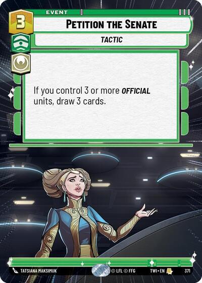 Star Wars: Unlimited: Petition the Senate (Hyperspace) card image