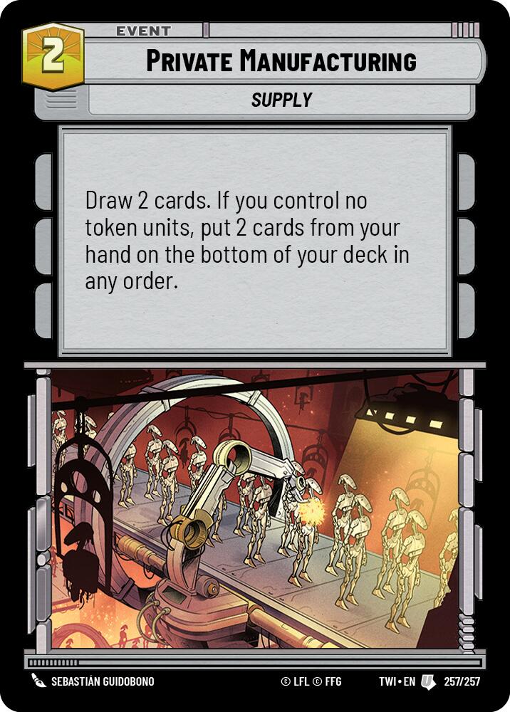 Star Wars: Unlimited: Private Manufacturing card image