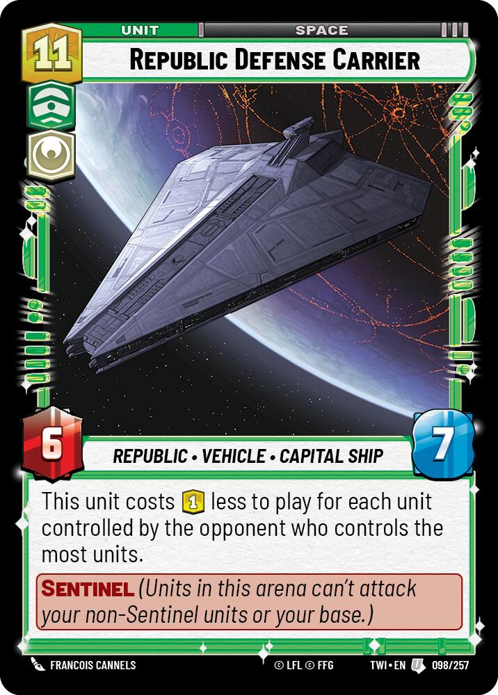 Star Wars: Unlimited: Republic Defense Carrier card image