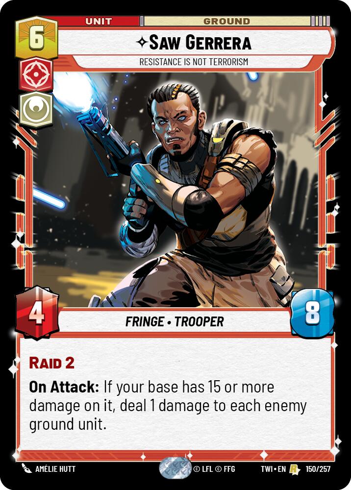 Star Wars: Unlimited: Saw Gerrera - Resistance is Not Terrorism card image