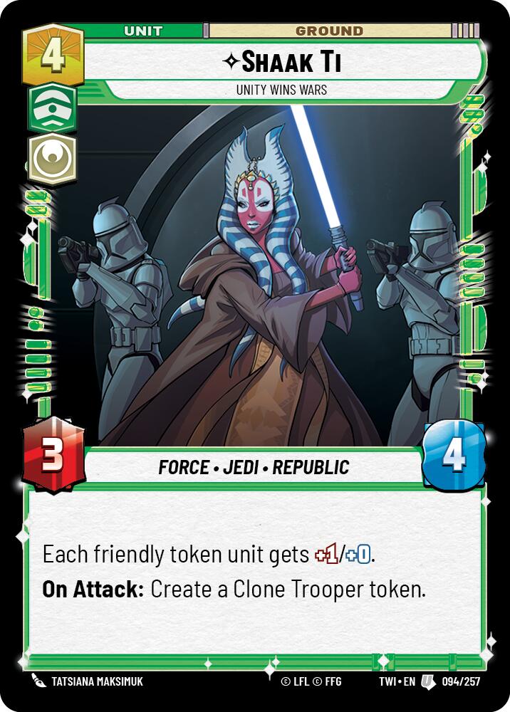 Star Wars: Unlimited: Shaak Ti - Unity Wins Wars card image