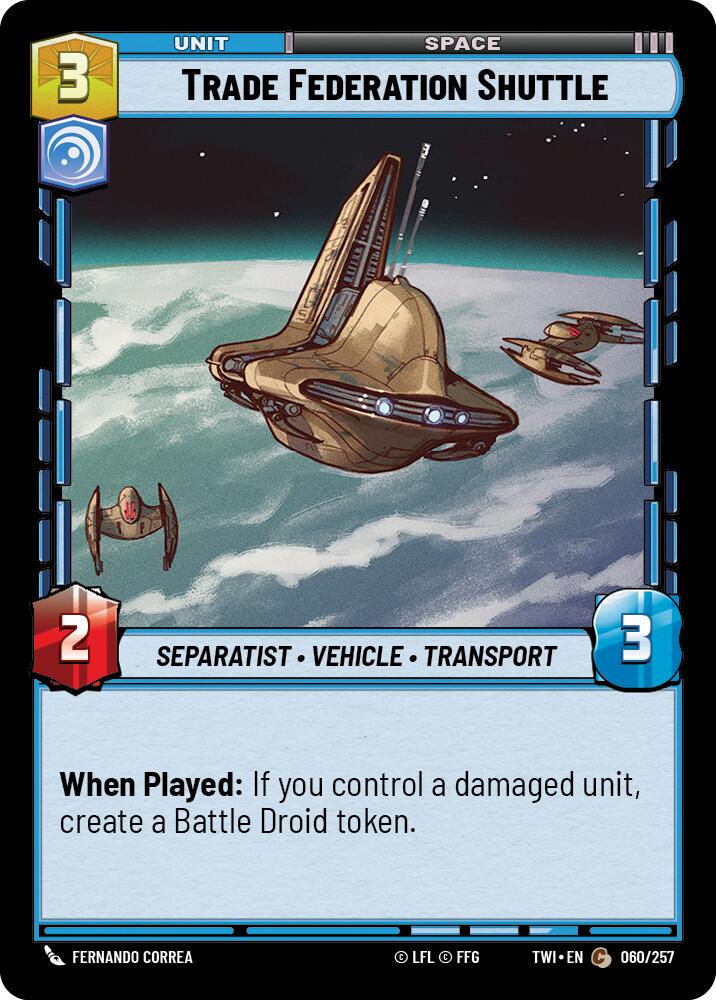 Star Wars: Unlimited: Trade Federation Shuttle card image