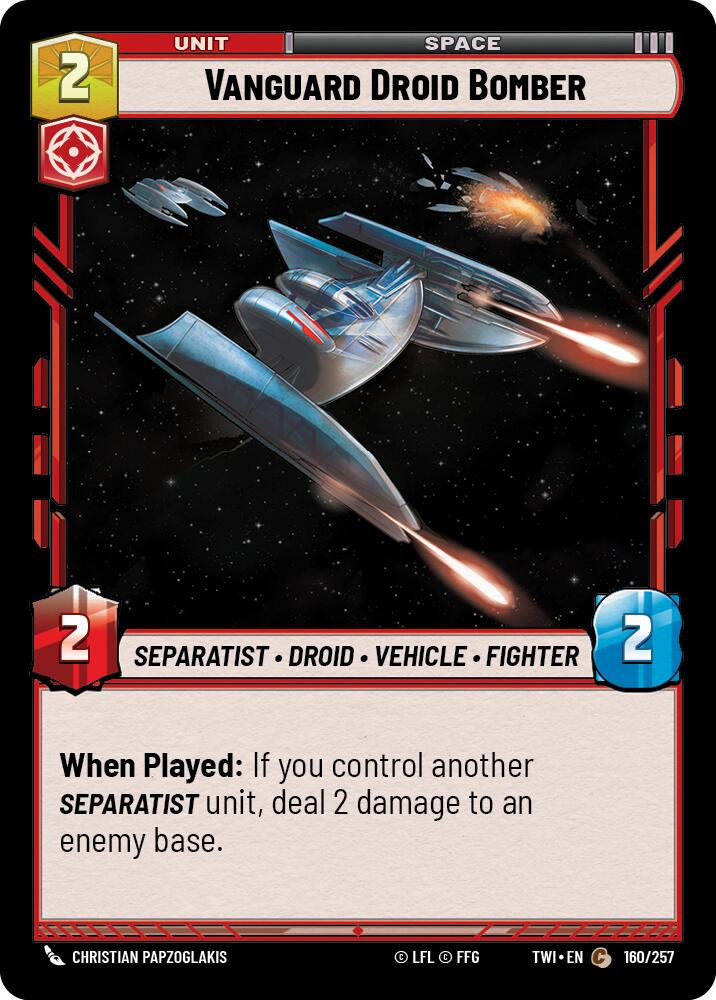 Star Wars: Unlimited: Vanguard Droid Bomber card image