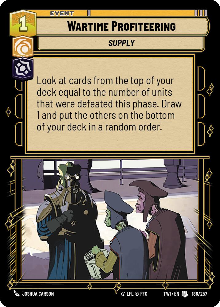 Star Wars: Unlimited: Wartime Profiteering card image