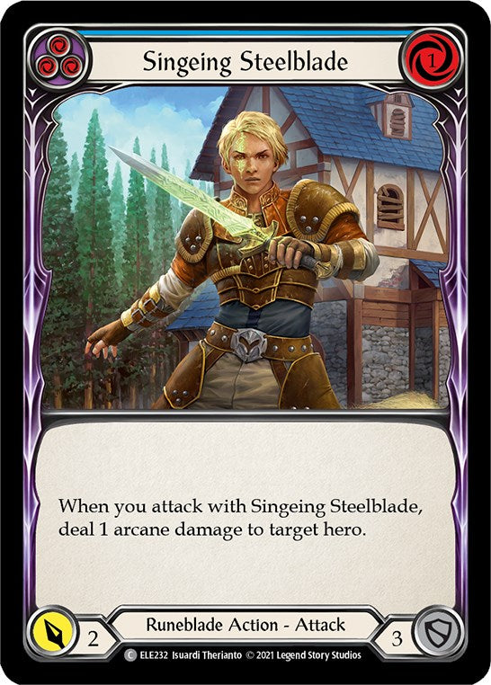 Flesh and Blood TCG: Singeing Steelblade (Blue) image