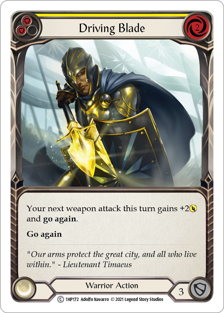 Flesh and Blood TCG: Driving Blade (Yellow) image