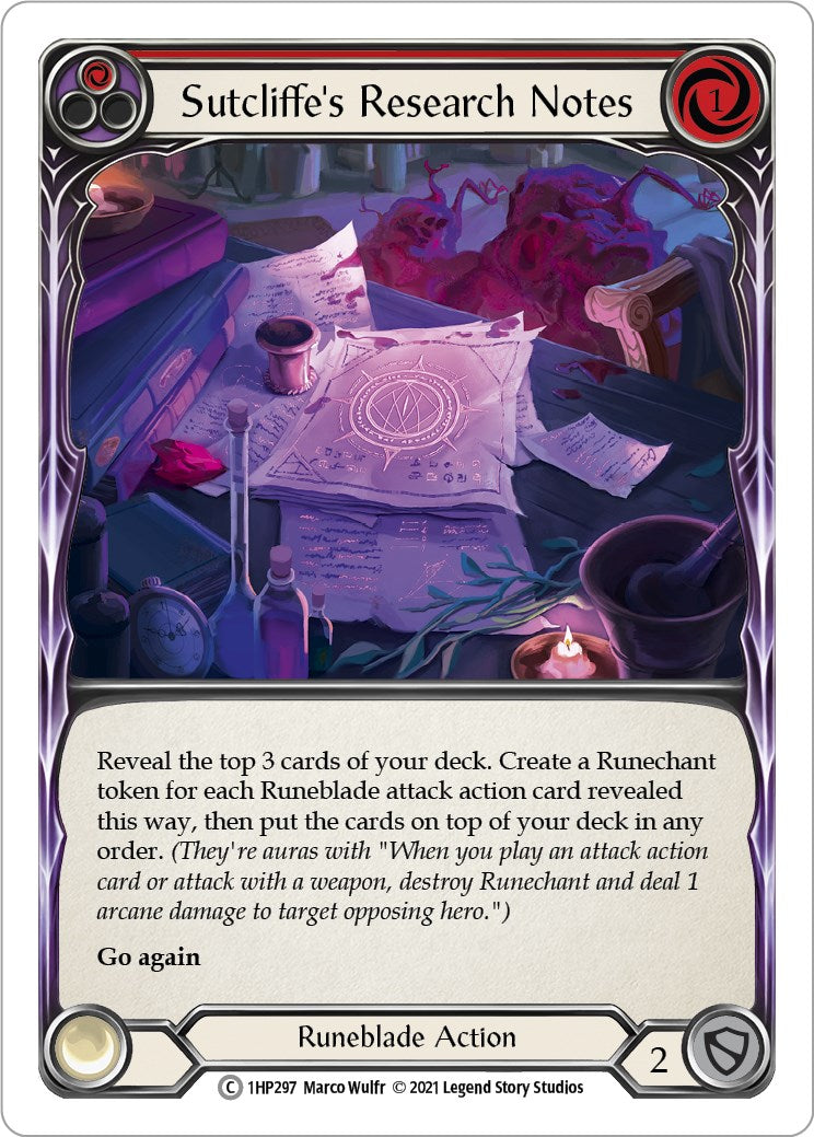 Flesh and Blood TCG: Sutcliffe's Research Notes (Red) image