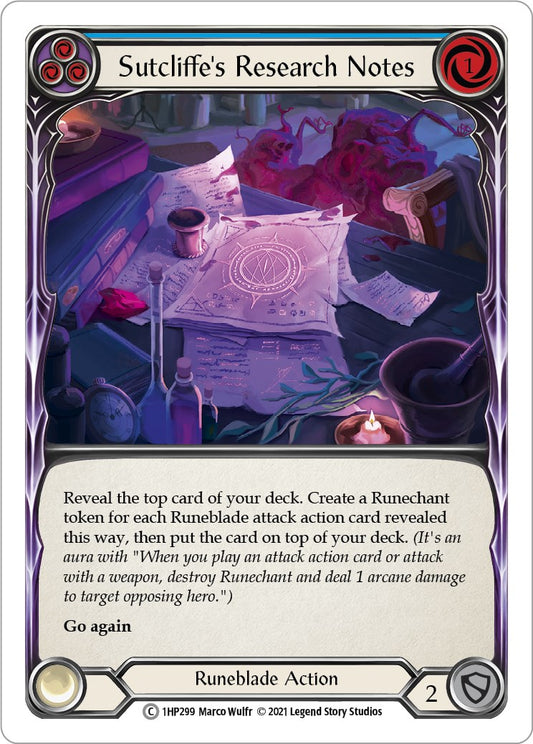Flesh and Blood TCG: Sutcliffe's Research Notes (Blue) image