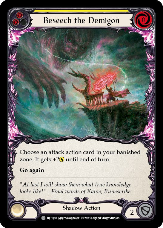 Flesh and Blood TCG: Beseech the Demigon (Yellow) image