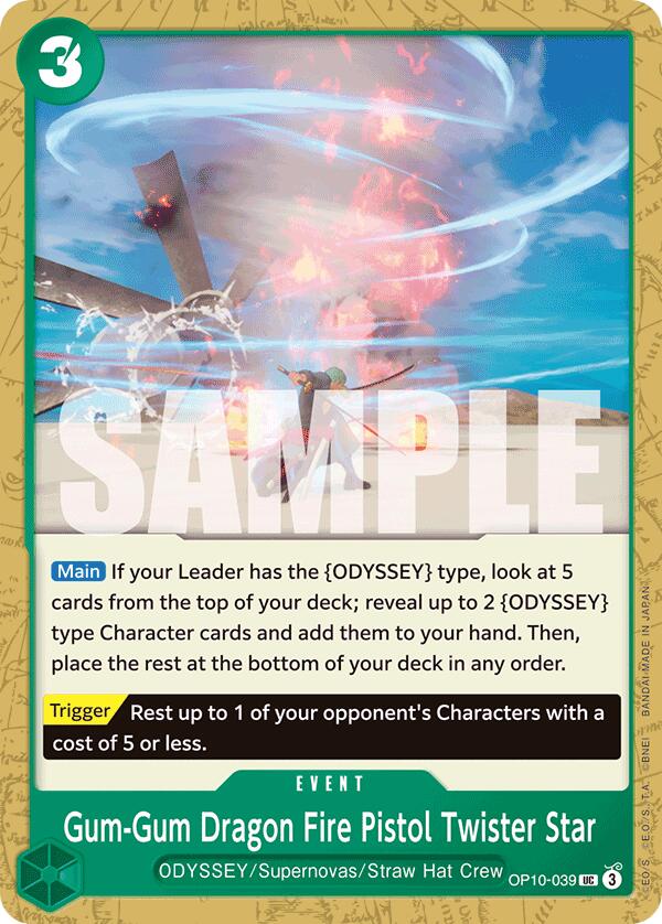 One Piece Card Game: Gum-Gum Dragon Fire Pistol Twister Star card image