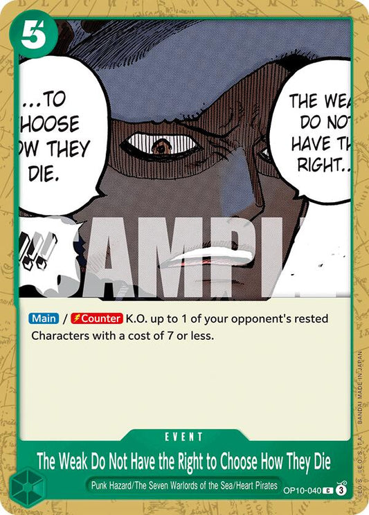 One Piece Card Game: The Weak Do Not Have the Right to Choose How They Die card image