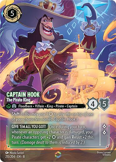 Disney Lorcana: Captain Hook - The Pirate King (Enchanted) card image