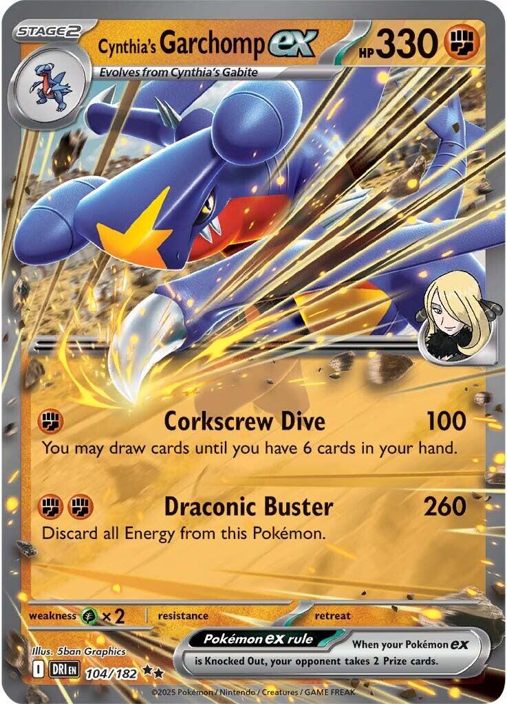 Pokemon: Cynthia's Garchomp ex - 104/182 card image