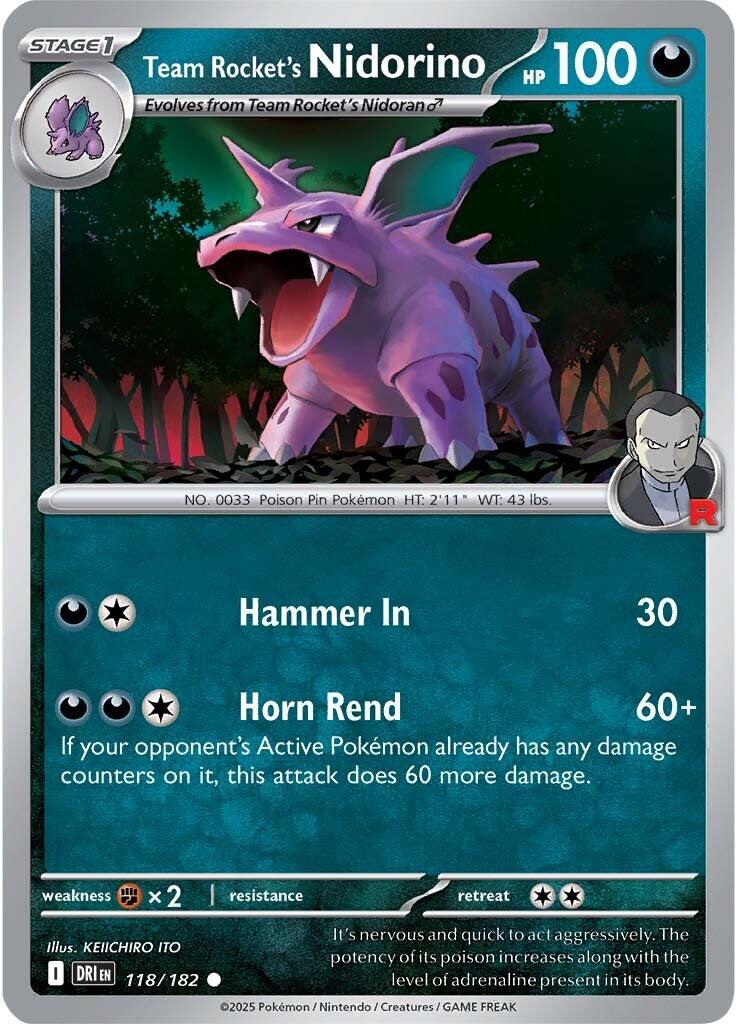 Pokemon: Team Rocket's Nidorino card image