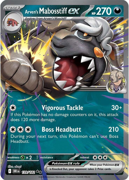 Pokemon: Arven's Mabosstiff ex - 139/182 card image