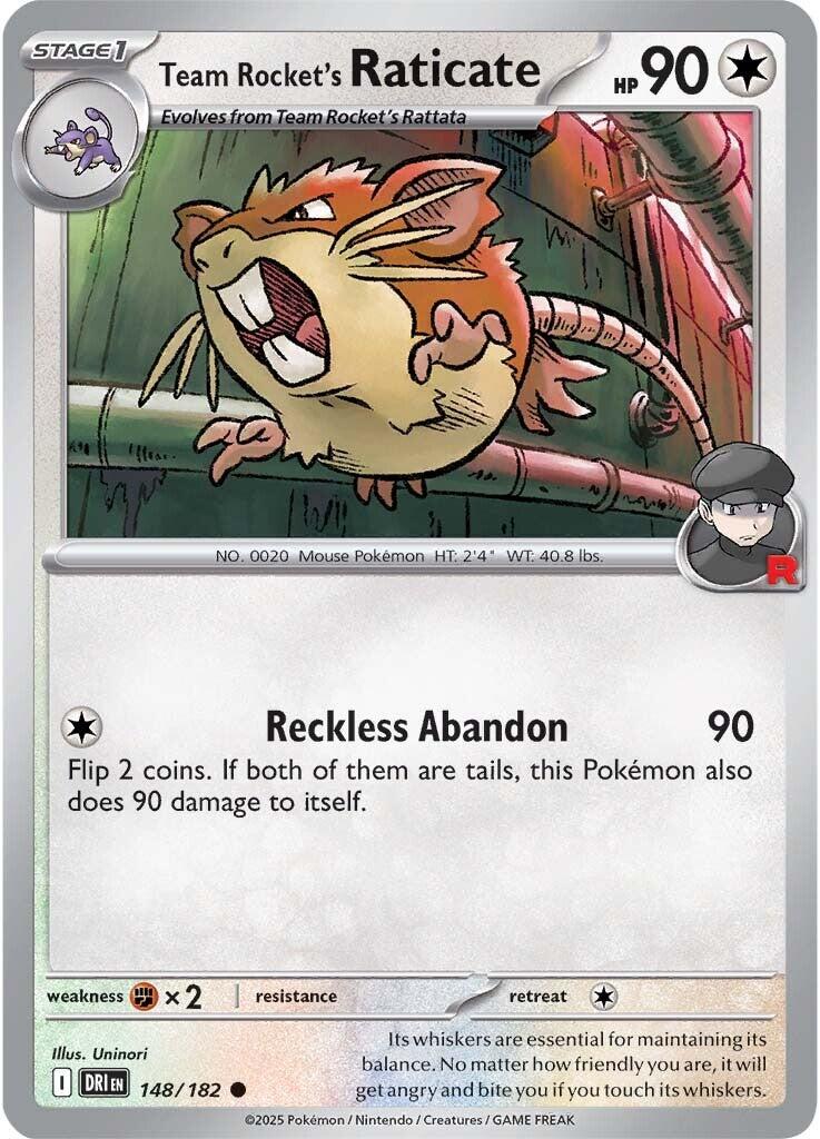 Pokemon: Team Rocket's Raticate - 148/182 card image
