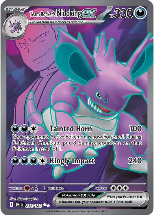 Pokemon: Team Rocket's Nidoking ex - 216/182 card image