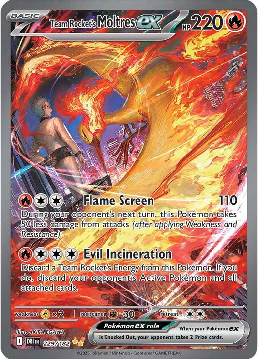 Pokemon: Team Rocket's Moltres ex - 229/182 card image
