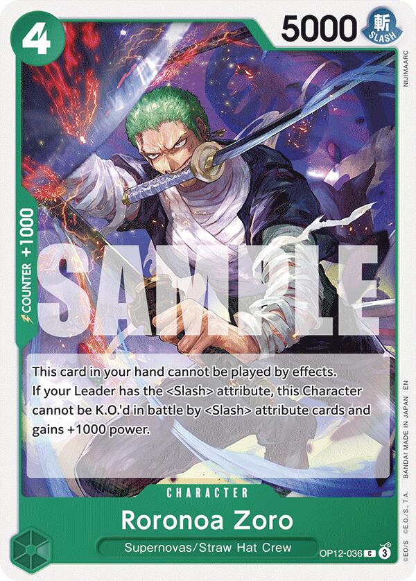 One Piece Card Game: Roronoa Zoro (036) card image