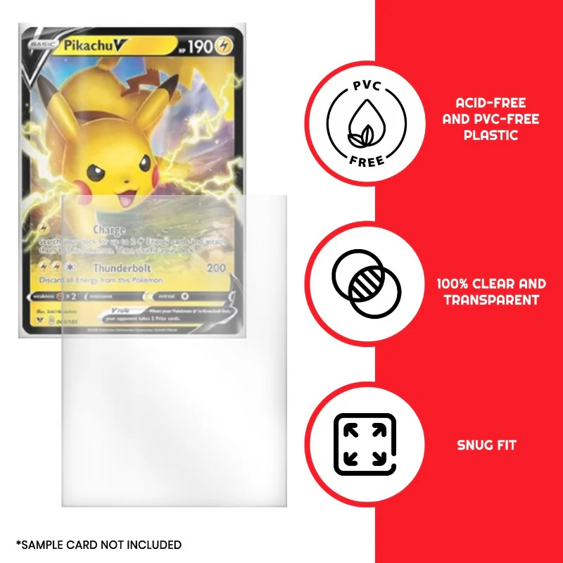 Protective Card Sleeves Perfect Fit for Pokemon Game and Trading Cards image
