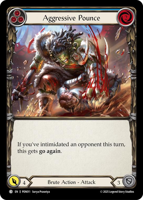 Flesh and Blood TCG: Aggressive Pounce (Blue) card image