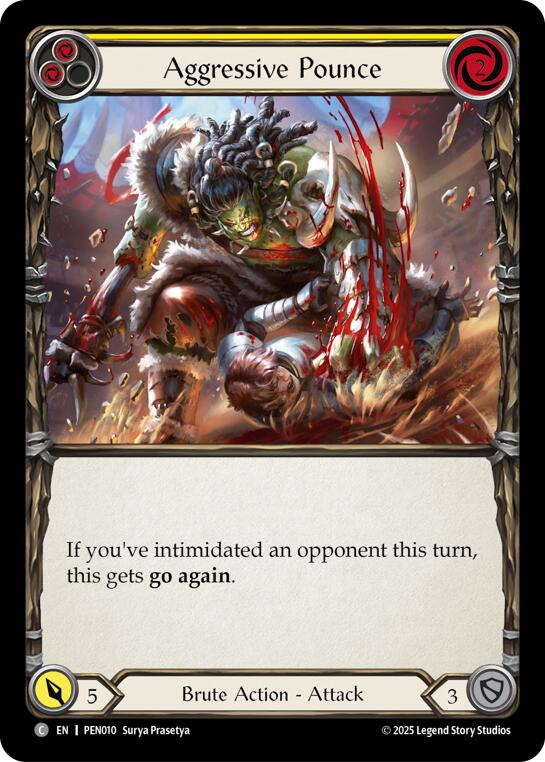 Flesh and Blood TCG: Aggressive Pounce (Yellow) card image