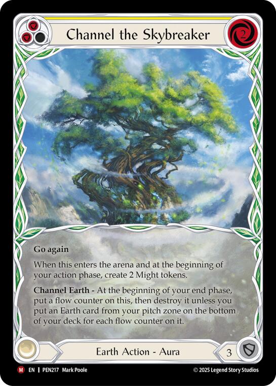 Flesh and Blood TCG: Channel The Skybreaker (Yellow) (Extended Art) card image