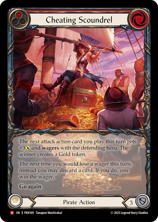 Flesh and Blood TCG: Cheating Scoundrel (Red) (Extended Art) card image