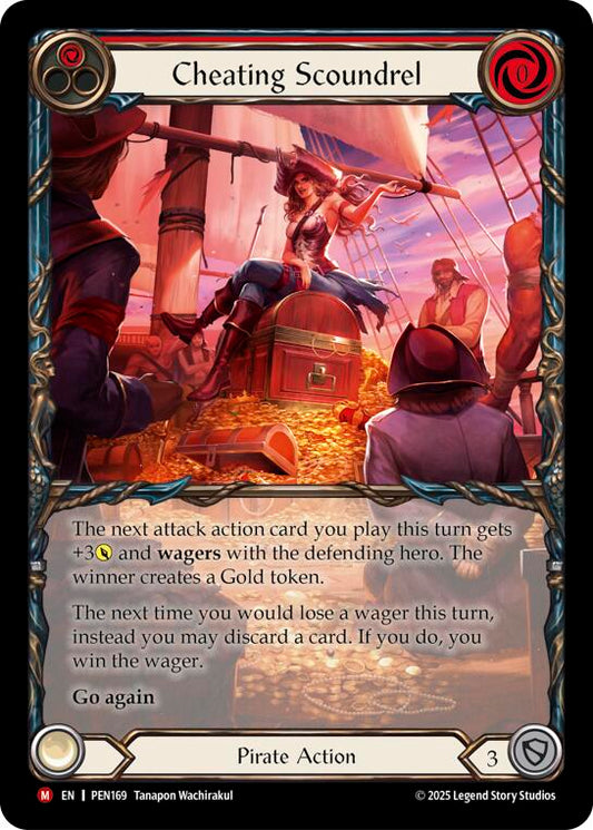 Flesh and Blood TCG: Cheating Scoundrel (Red) (Extended Art) card image