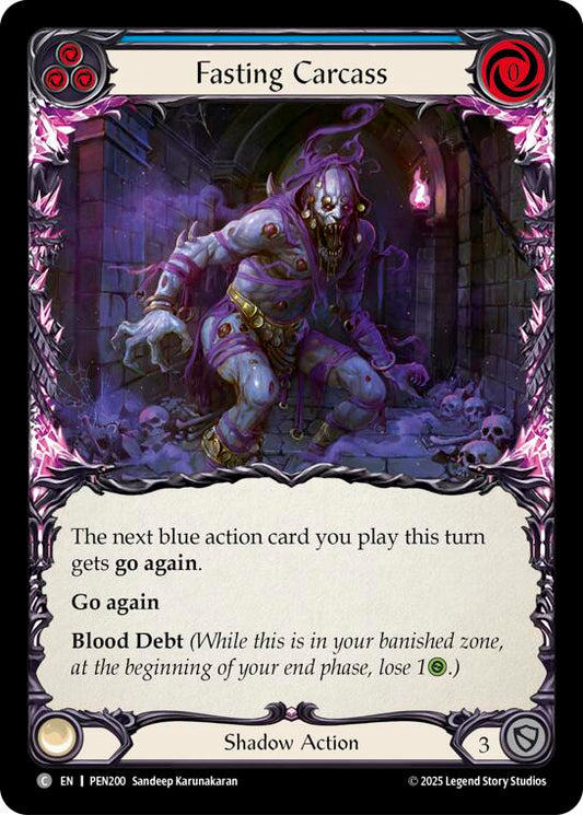 Flesh and Blood TCG: Fasting Carcass (Blue) card image
