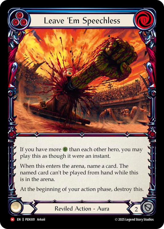 Flesh and Blood TCG: Leave Em Speechless (Blue) card image