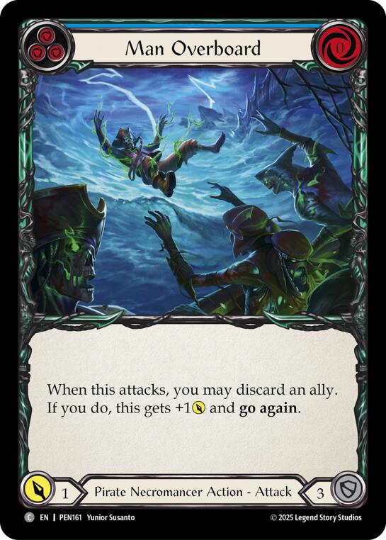Flesh and Blood TCG: Man Overboard (Blue) card image