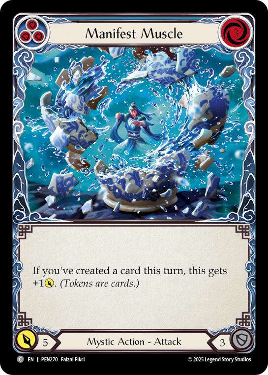 Flesh and Blood TCG: Manifest Muscle (Blue) card image