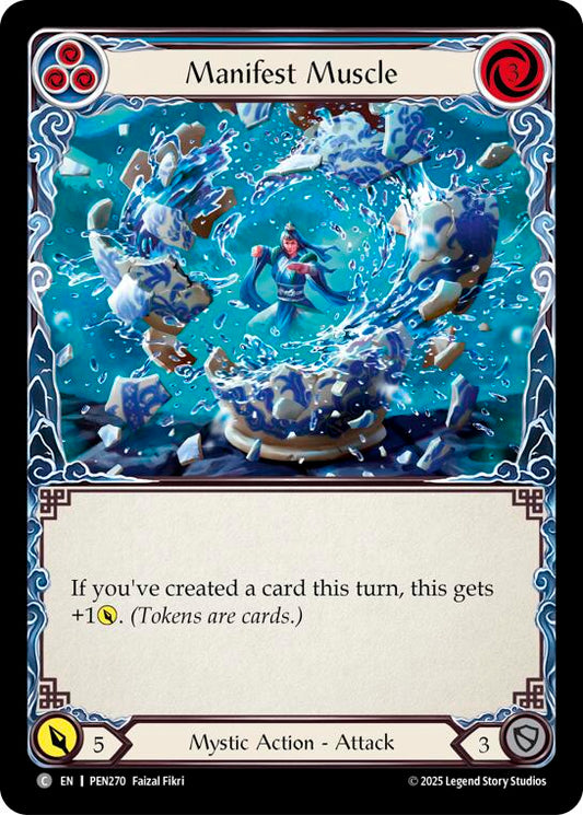 Flesh and Blood TCG: Manifest Muscle (Blue) card image