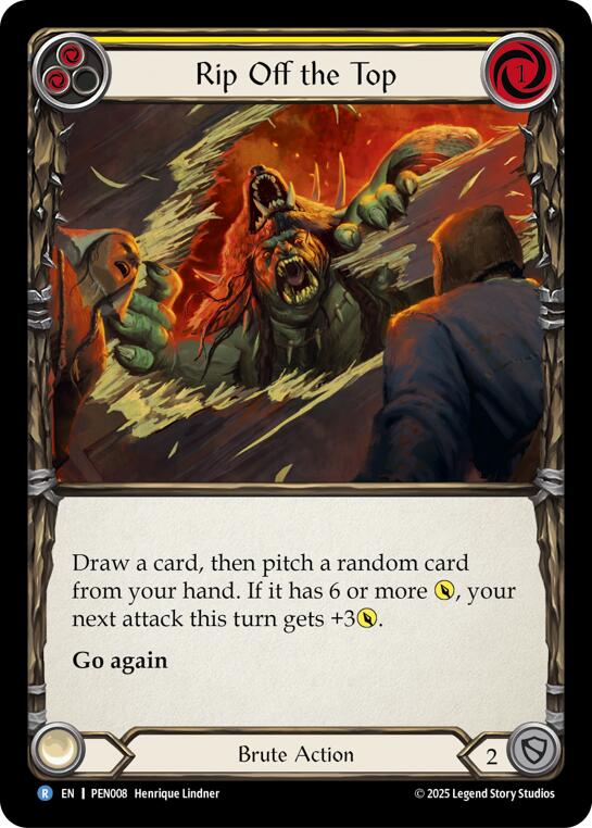 Flesh and Blood TCG: Rip Off The Top (Yellow) card image
