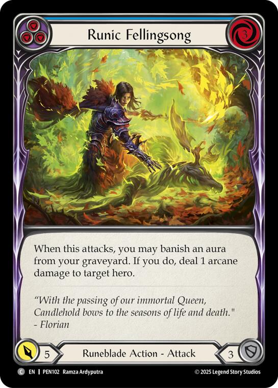 Flesh and Blood TCG: Runic Fellingsong (Blue) card image