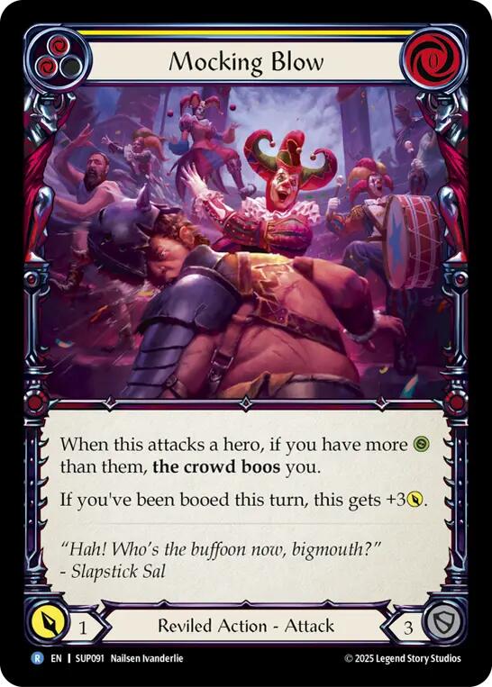 Flesh and Blood TCG: Mocking Blow (Yellow) card image