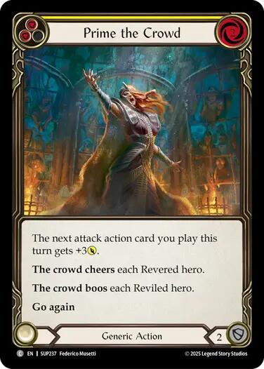 Flesh and Blood TCG: Prime the Crowd (Yellow) card image
