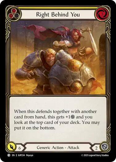 Flesh and Blood TCG: Right Behind You (Yellow) card image