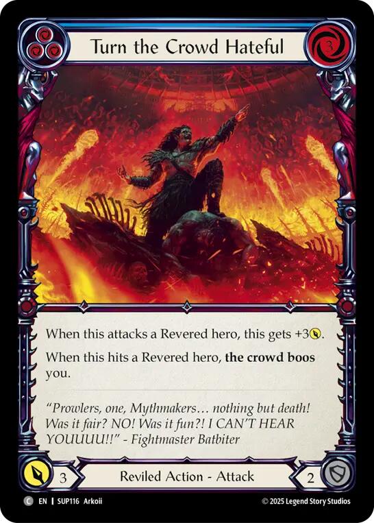 Flesh and Blood TCG: Turn the Crowd Hateful (Blue) card image