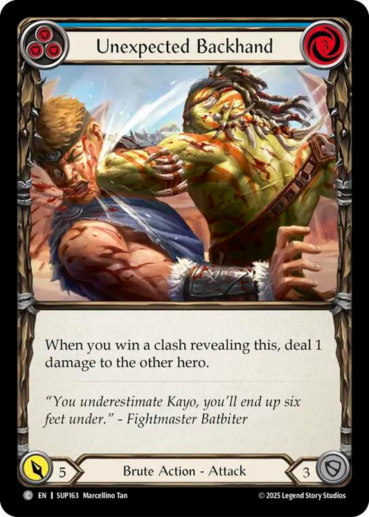 Flesh and Blood TCG: Unexpected Backhand (Blue) card image