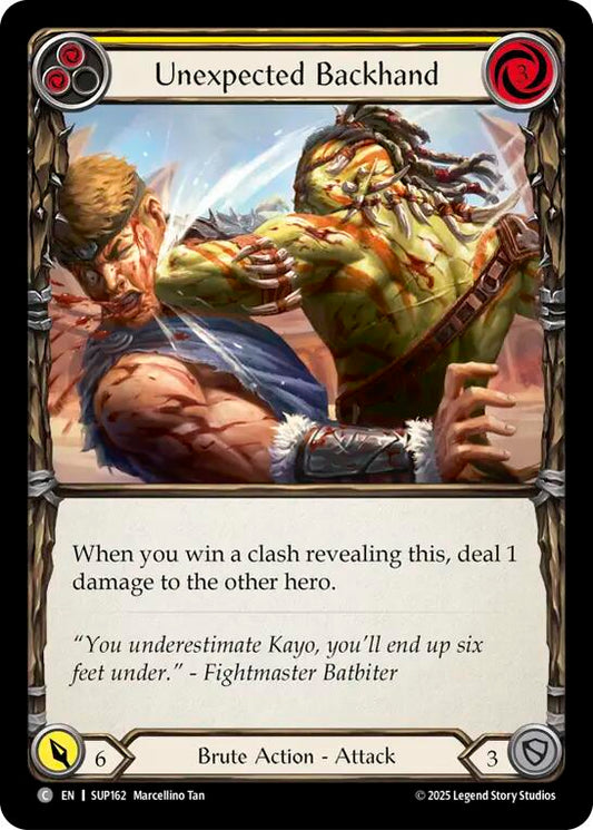Flesh and Blood TCG: Unexpected Backhand (Yellow) card image