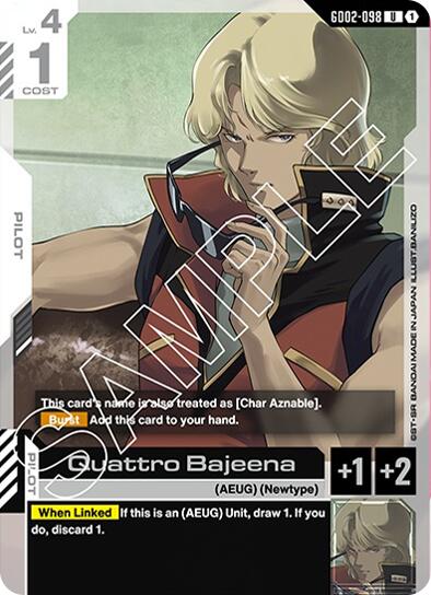 Gundam Card Game: Quattro Bajeena card image