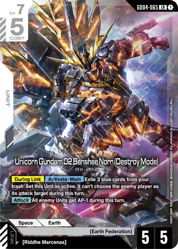 Gundam Card Game: Unicorn Gundam 02 Banshee Norn (Destroy Mode) card image
