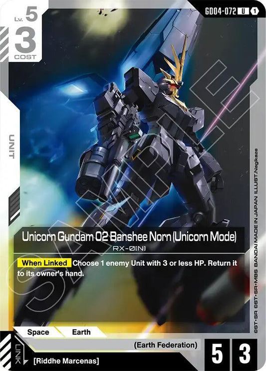 Gundam Card Game: Unicorn Gundam 02 Banshee Norn (Unicorn Mode) card image