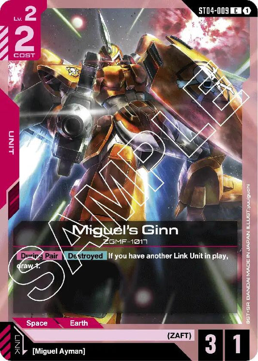 Gundam Card Game: Miguel's Ginn card image