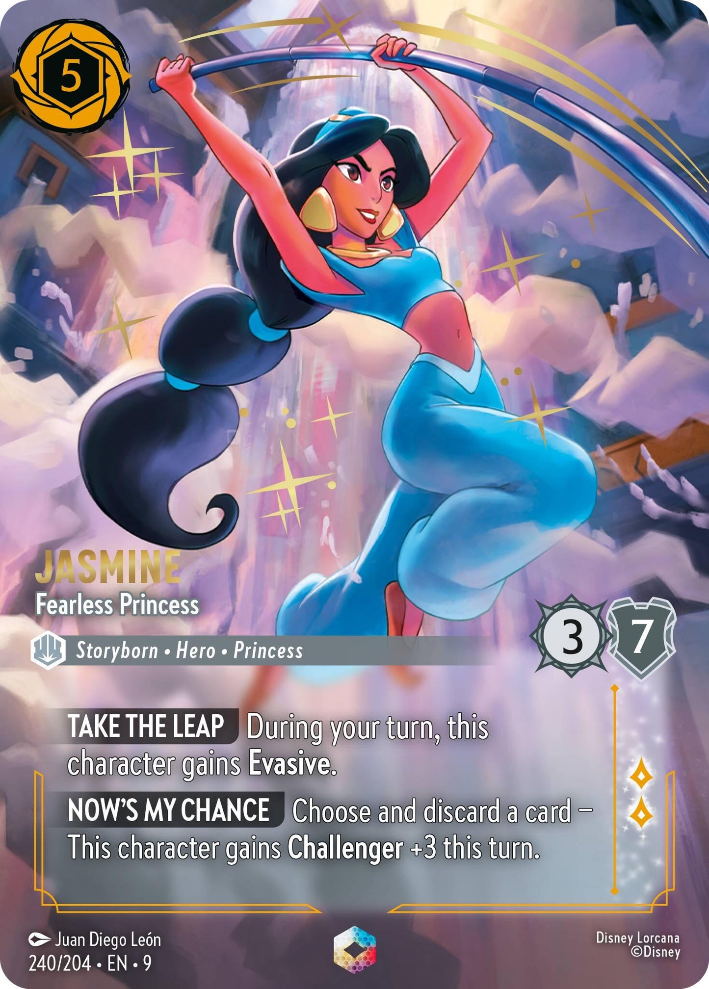 Disney Lorcana: Jasmine - Fearless Princess (Enchanted) card image